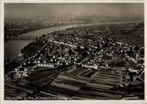 Ak Kehl am Rhein, Fliegeraufnahme, Straßburg