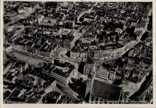 Ak Magdeburg an der Elbe, Fliegeraufnahme