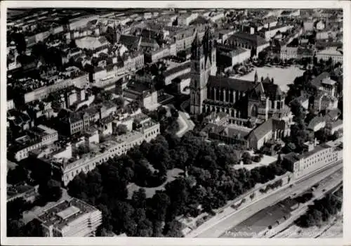 Ak Magdeburg an der Elbe, Fliegeraufnahme