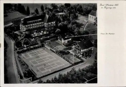 Ak Bad Wiessee in Oberbayern, Tennisplatz, Haus Dr. Marder, Fliegeraufnahme
