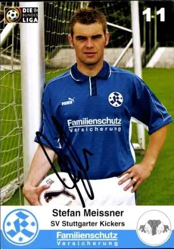 Autogrammkarte Fußballer Stefan Meissner, SV Stuttgarter Kickers, Autogramm