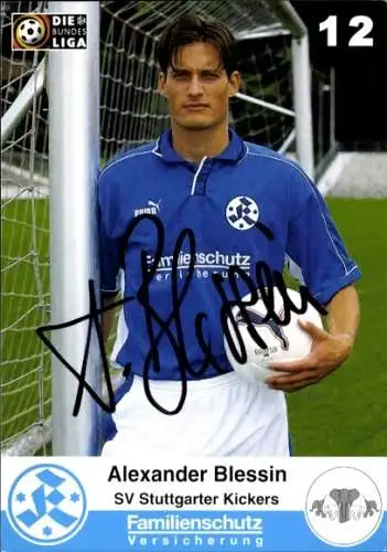 Autogrammkarte Fußballer Alexander Blessin, SV Stuttgarter Kickers, Autogramm