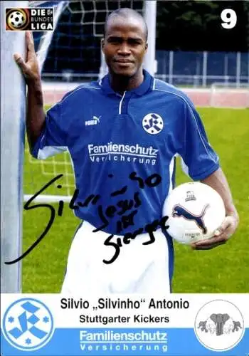 Autogrammkarte Fußballer Silvio Silvinho Antonio, SV Stuttgarter Kickers, Autogramm