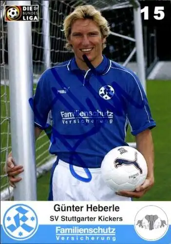 Autogrammkarte Fußballer Günter Heberle, SV Stuttgarter Kickers, Autogramm