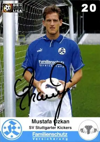 Autogrammkarte Fußballer Mustafa Özkan, SV Stuttgarter Kickers, Autogramm