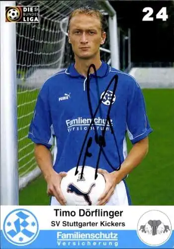 Autogrammkarte Fußballer Timo Dörflinger, SV Stuttgarter Kickers, Autogramm