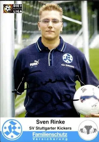 Autogrammkarte Physiotherapeut Sven Rinke, SV Stuttgarter Kickers, Autogramm