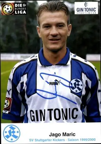 Autogrammkarte Fußballer Jago Maric, SV Stuttgarter Kickers, Autogramm