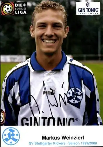 Autogrammkarte Fußballer Markus Weinzierl, SV Stuttgarter Kickers, Autogramm