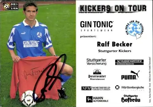 Autogrammkarte Fußballer Ralf Becker, SV Stuttgarter Kickers, Autogramm