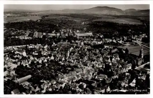 Ak Waiblingen in Württemberg, Luftaufnahme von  viele Häuser, grüne Landschaft
