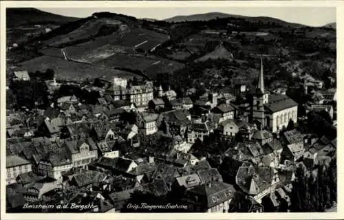 Ak Bensheim an der Bergstraße Hessen, Luftaufnahme von Bensheim, viele Häuser, Kirche