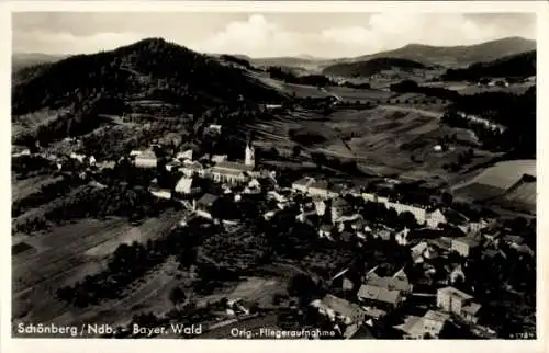 Ak Wattenweiler Neuburg an der Kammel Schwaben Bayern, Panoramablick auf Schönberg, Bayerischer W