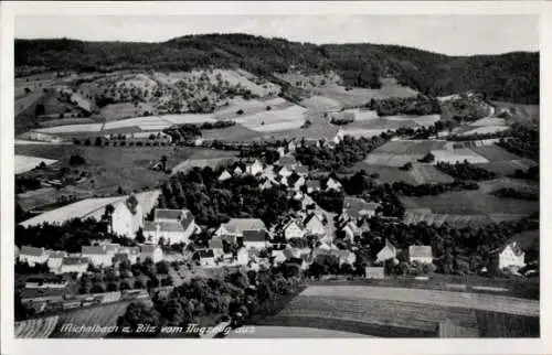 Ak Michelbach an der Bilz Württemberg, Landschaftsaufnahme,  Luftaufnahme vom Flugzeug