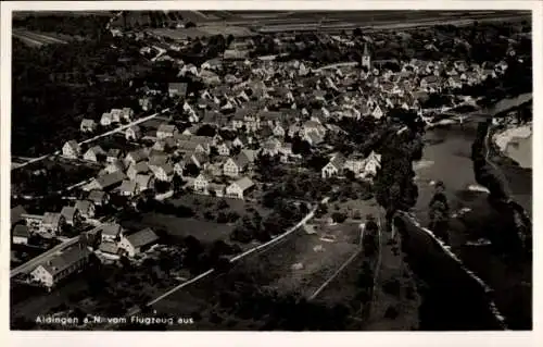 Ak Aldingen in Württemberg, Luftaufnahme von  Häuseransicht, Fluss, Landschaft