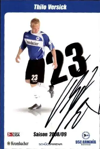 Autogrammkarte Fußballer Thilo Versick, DSC Arminia Bielefeld, Autogramm