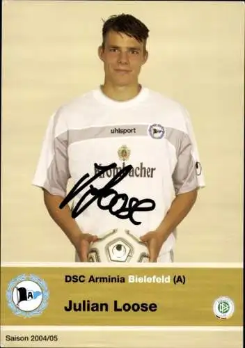 Autogrammkarte Fußballer Julian Loose, DSC Arminia Bielefeld, Autogramm