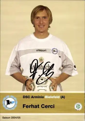 Autogrammkarte Fußballer Ferhat Cerci, DSC Arminia Bielefeld, Autogramm