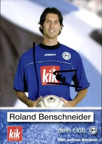 Autogrammkarte Fußballer Roland Benschneider, DSC Arminia Bielefeld, Autogramm