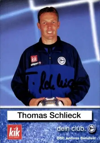 Autogrammkarte Fußballer Thomas Schlieck, DSC Arminia Bielefeld, Autogramm