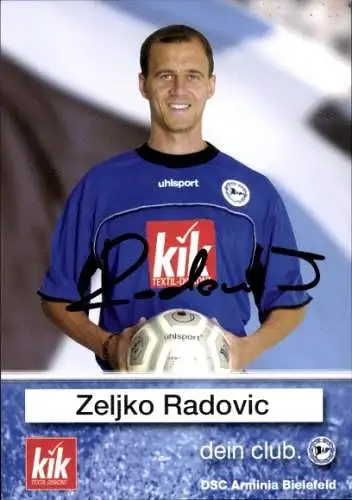 Autogrammkarte Fußballer Zeljko Radovic, DSC Arminia Bielefeld, Autogramm