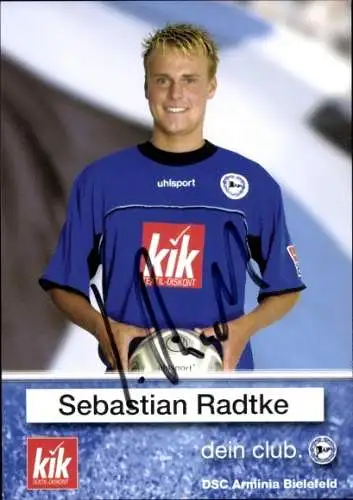 Autogrammkarte Fußballer Sebastian Radtke, DSC Arminia Bielefeld, Autogramm