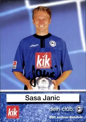 Autogrammkarte Fußballer Sasa Janic, DSC Arminia Bielefeld, Autogramm