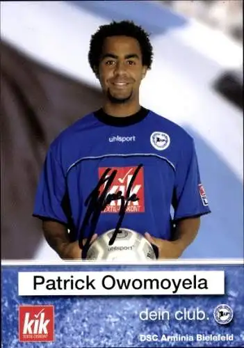 Autogrammkarte Fußballer Patrick Owomoyela, DSC Arminia Bielefeld, Autogramm