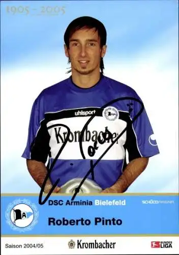 Autogrammkarte Fußballer Roberto Pinto, DSC Arminia Bielefeld, Autogramm