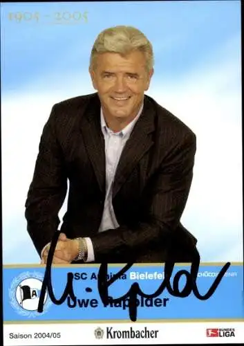 Autogrammkarte Trainer Uwe Rapolder, DSC Arminia Bielefeld, Autogramm