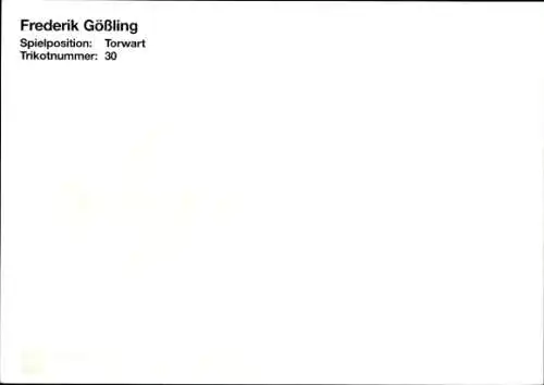 Autogrammkarte Fußballer Frederik Gößling, DSC Arminia Bielefeld, Autogramm