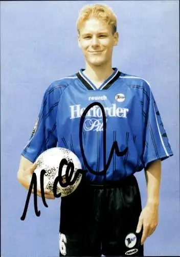 Autogrammkarte Fußballer Karsten Bremke, DSC Arminia Bielefeld, Autogramm
