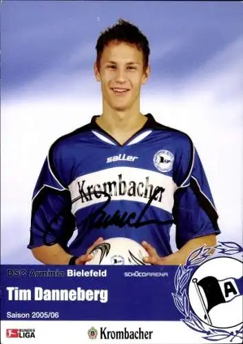 Autogrammkarte Fußballer Tim Danneberg, DSC Arminia Bielefeld, Autogramm