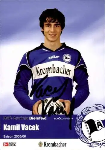 Autogrammkarte Fußballer Kamil Vacek, DSC Arminia Bielefeld, Autogramm