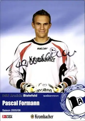 Autogrammkarte Fußballer Pascal Formann, DSC Arminia Bielefeld, Autogramm