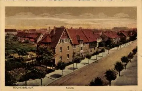 Ak Hochemmerich Rheinhausen Duisburg im Ruhrgebiet, Straßenpartie, Kolonie