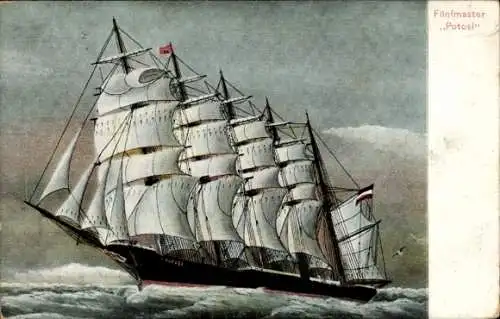 Ak Fünfmaster Potosi, Segelschiff