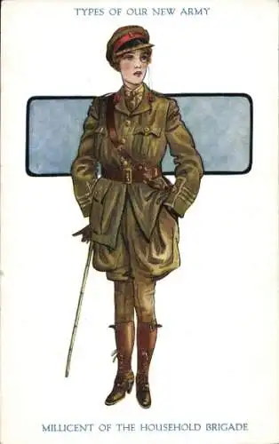 Künstler Ak Jennens, Frank D. B., Types of our new Army, Millicent of the Household Brigade