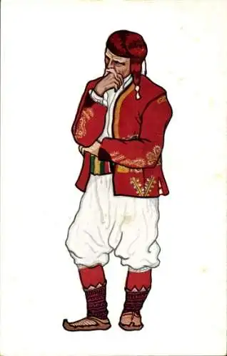 Künstler Ak Mann in kroatischer Tracht, Dalmatien