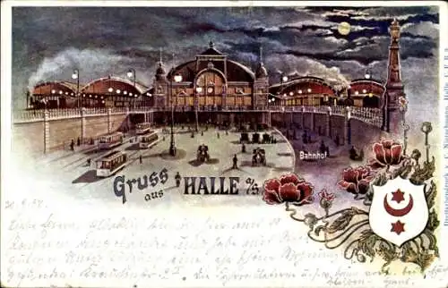 Wappen Litho Halle an der Saale, Bahnhof