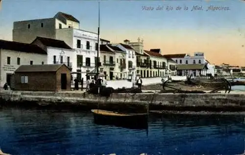 Ak Algeciras Andalusien, Vista del Rio de la Miel, Fischerhafen