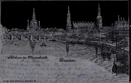 Ak Dresden Altstadt, Blick von der Marienbrücke