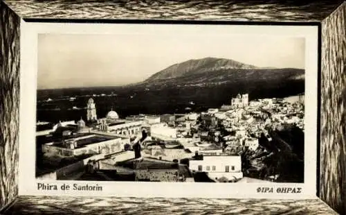 Präge Passepartout Ak Fira Santorin Griechenland, Panorama
