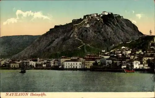 Ak Nauplie Nafplio Griechenland, Blick zur Festung Palamidi