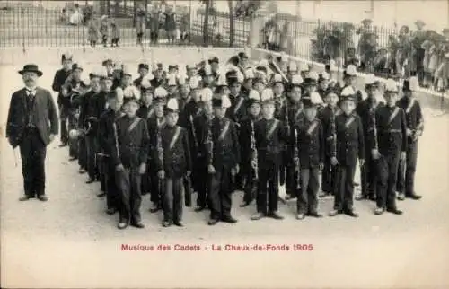 CPA La Chaux de Fonds Canton de Neuchâtel, Musique des Cadets 1905