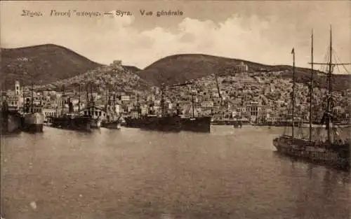 Ak Syra Siros Syros Griechenland, Gesamtansicht