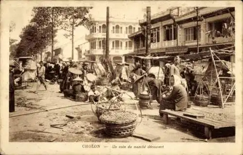 Ak Cholon Vietnam, Un coin du marché découvert, Marktleben