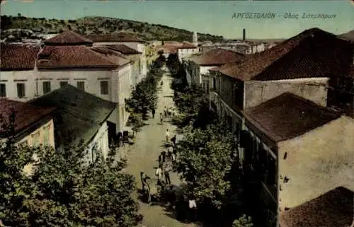 Ak Argostoli Kefalonia Griechenland, Sitemporon, Straßenpartie