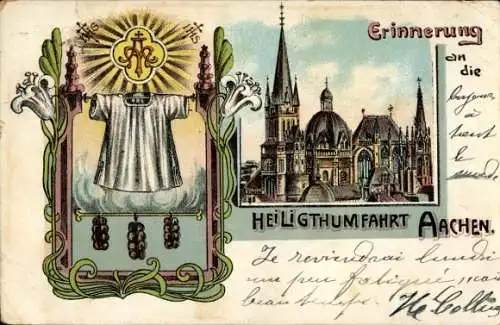 Litho Aachen in Nordrhein Westfalen, Dom, Erinnerung an die Heiligtumfahrt