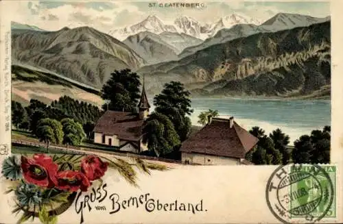 Litho Beatenberg Kanton Bern, Panorama, Berner Oberland